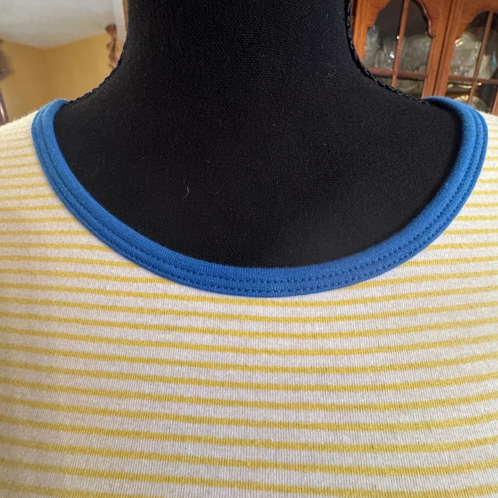 **LOOK**PRICE DROP! T by Talbots top-Yellow/white stripes and  blue trim PS- NWT